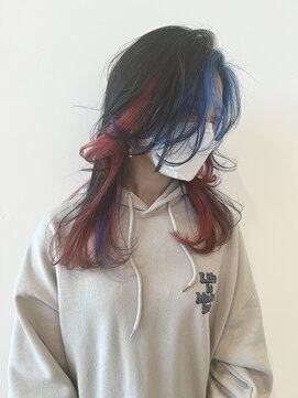 オルロバイイザ(ORLO by IZA) インナーカラーと青と赤