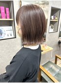 グレージュカラー/ボブウルフ/黒髪/ココアベージュ[稲毛/稲毛駅]