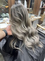 ラフ(LAFF) #バレイヤージュ#グレージュカラー#ボブウルフ#ココアベージュ