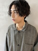 【PARK】メンズ　ニュアンススパイラルパーマ×センターパート