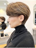 脱白髪染め★白髪ぼかしナチュラルショート/30代40代50代