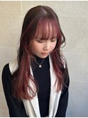 インナーカラー/ピンクベージュ/レイヤーカット/10代20代30代