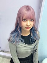ホワイト 梅田(white) #ピンク×ミズイロ/ツートン/姫カット