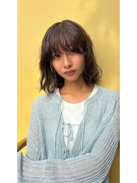 スリーヌーン(THREE noon) ウェーブミディアムパーマ×デジタルパーマ 20代30代40代