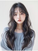 ふんわりゆるふわパーマ風巻き髪
