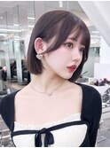 ボブ美髪おくれ毛前髪カット_F20508