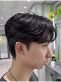 韓国メンズヘアダウンパーマカルマパーマフェザーショートパーマ