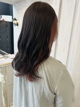 キャアリー(Caary) 福山美容室caary ブリーチインナーカラーピンクベージュ透明感