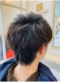 パーマの残りを利用したメンズカット