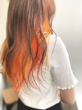 ノチ(Noci) 【Noci】夏を感じるインナーカラー☆オレンジ＆イエロー