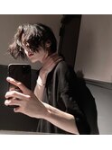 センターパートウルフ