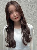 韓国前髪顔周りロング×インナーグレージュ[心斎橋/髪質改善]