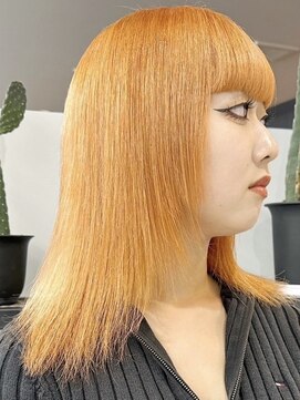 ウィコ 新宿(WICO) オレンジカラー[新宿駅グレーベージュ/レイヤーロング/黒髪]