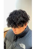 ツイストスパイラルパーママッシュツーブロックメンズパーマ