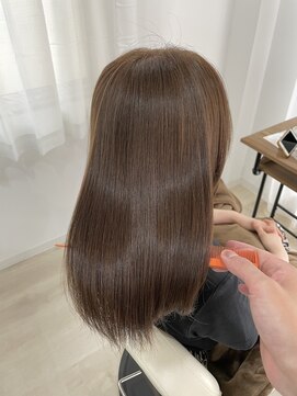 美髪専門サロン バイ マイル(美髪専門サロン by mile) 【ブリーチなしWカラー】明るめベージュ