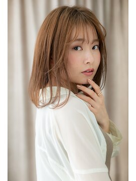 カバーヘアアンドスパ ブリス 浦和(COVER HAIR&SPA bliss) シースルーバング透明感カラーオレンジベージュY浦和20代30代