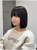切りっぱなしボブ/酸性ストレート