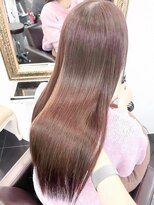 ミシェリー 新宿店(misherry)&nbsp;前髪なしレイヤーブラウンカラー小顔ワンレンストレートスタイル