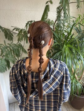 フゥカ 売市店(fuka) 【 お呼ばれヘアセット☆】タイトツインヘア！　八戸