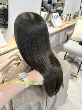 パプス ド コワフュール 川西能勢口店(Pap's de coiffeur) ブリーチなし透明感カーキカラー*