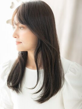 カバーヘアアンドスパ ブリス 浦和(COVER HAIR&SPA bliss) 黒髪ハッシュカット艶感ストレートレイヤーロング30代40代X浦和