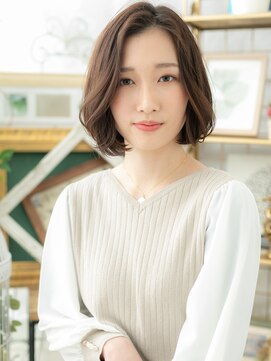 カバーヘア イヴ 戸頭店(COVER HAIR EVE) 大人フェミニン前下がり小顔かきあげボブa戸頭20代30代40代!