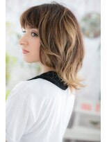 ミック ヘアアンドメイク アップ 駒込店(miq Hair&Make up)&nbsp;外国人風インナーハイライトイヤリングカラー小顔くびれミディa1