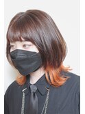 :ウルフマッシュ :ボブウルフ :インナーカラー :オレンジ