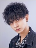 ナチュラルツイストスパイラルパーマ　Vマッシュ　無造作パーマ