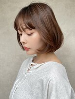 メゾンドイギー(MAISON de IGGY)&nbsp;大人ガーリーふんわりボブ＃チョコレート＃#グレージュカラー