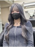 シールエクステ★グレーアッシュ☆韓国ヘア/ワンホンエクステ