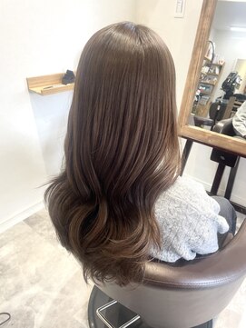 しなこ美容室 くすみベージュ【ブリーチなしダブルカラー】