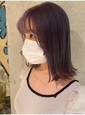 ラヴェンダーグレージュ　切りっぱなしボブ