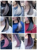 20代30代40代ストレートインナーカラーピンクアッシュ美肌ロング