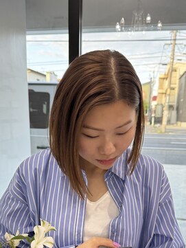 ビューティーサロン クロス(CROSS) ブリーチなし/透明感/ベージュカラー/丸み/切りっぱなしボブ