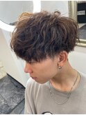 20代30代ツーブロックマッシュツイストスパイラルパーマ