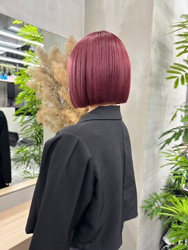 ギークス(GEEKS) 【GEEKS渋谷】切りっぱなしボブ/ピンクカラー/ニュアンスカラー