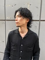 プシューケ(Hair salon PSYCHE)&nbsp;黒髪スパイラルパーマ×襟足残しで大人なセンターパート