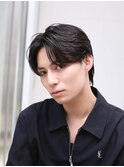 毛流れワンカールパーマセンターパート