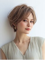 ハーツ 青山表参道店(Heart's)&nbsp;白髪ぼかし脱白髪染め似合わせショートボブ40代50代60代