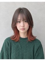 エニル 春日部店(enil)&nbsp;◎中性ウルフ×暖色カラー×インナーカラー◎