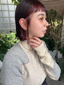 デイジー(Daisy) 天神/大名/切りっぱなしボブ/インナーカラー/ワインレッド