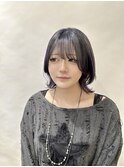 外ハネミディアム/デザインカラー/小顔ウルフカット