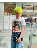 蛍光グリーン スパイキーショート