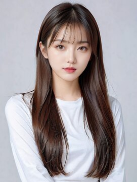 ガーディナ(Gardina) ストレート　髪質改善　シースルーバング　ロングヘア　艶感