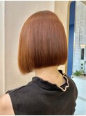 ブリーチなしダブルカラーオレンジ☆美髪ボブ[北千住]