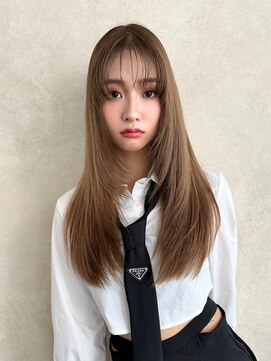 アンジェリカ 岡山店(ANGELICA) ANGELICA 韓国風内巻きレイヤー ミルクティーベージュ