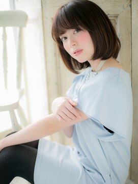 モッズ ヘア 福岡姪浜店(mod's hair) mod's姪浜/斜めバング透明感カラー大人美人伸ばしかけボブi