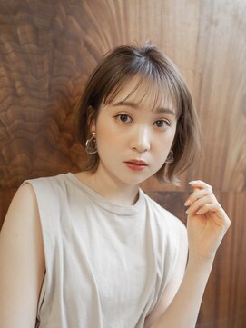 ガーデンヨコハマエスト(GARDEN YOKOHAMA est) ボブ　外ハネボブ　くびれヘア　切りっぱなしボブ　暗めカラー