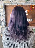 艶髪ウェーブ/髪質改善/透明感カラー/パープルアッシュ